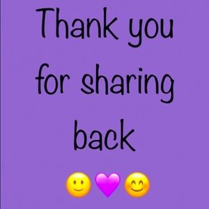Thank you to ALL WHO SHARE BACK 😊